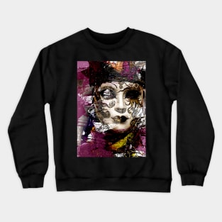 Venice Carnival. Violet Flower Mask Crewneck Sweatshirt